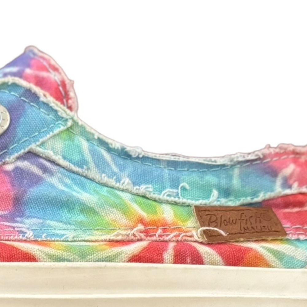 Blowfish Malibu Frayed Rainbow Colorful Slip On Sneakers Pastel Tie-Dyed  Size 7 - Picture 6 of 7